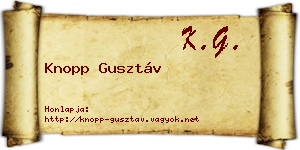 Knopp Gusztáv névjegykártya