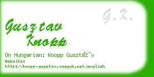 gusztav knopp business card